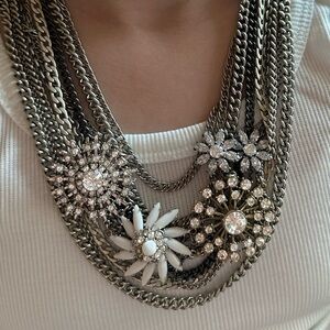 Vintage Stella & Dot Silver Statement Necklace